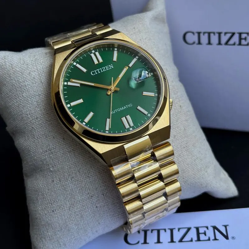 Citizen Tsuyosa Green Dial Automatic Gold-tone Men's Watch- NJ0152-51X